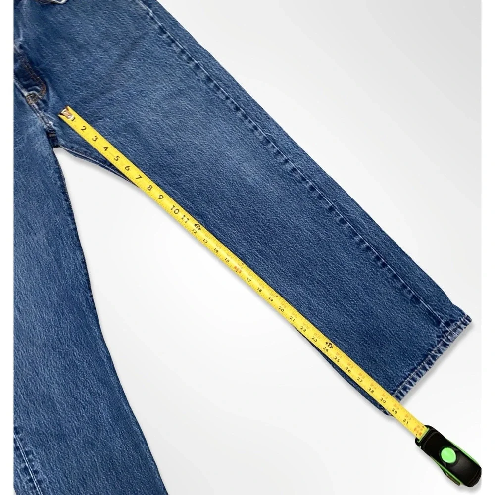 Levi's 501 Men's Button Fly Jeans - SIze 38x32 (FIts 36x30) - Western Blue Denim